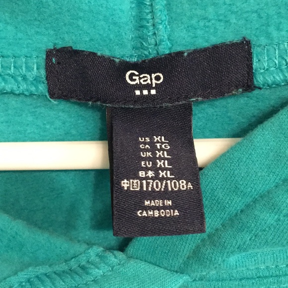XL teal Gap hoodie - Picture 3 of 3